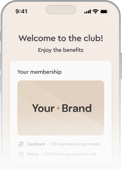 Loyalty program app welcome screen Crowny App